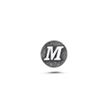 M Harfi Manyetik Charm - Dark Silver