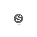 S Harfi Manyetik Charm - Dark Silver