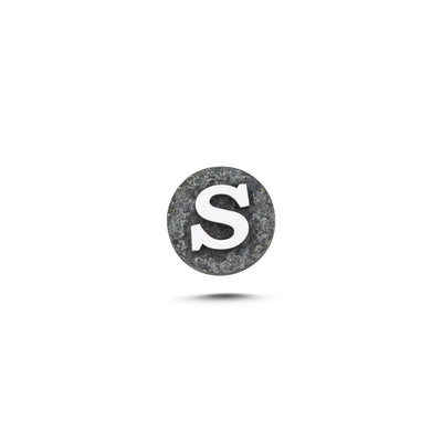 S Letter Magnetic Charm - Dark Silver