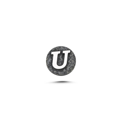 U Letter Magnetic Charm - Dark Silver