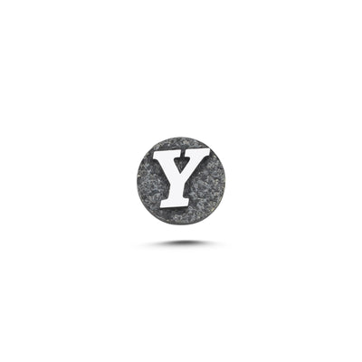 Y Letter Magnetic Charm - Dark Silver