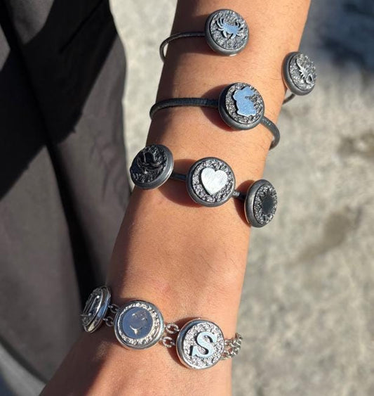 4 Modüler Harf Bilezik Seti - Deliadore Modüler Takı