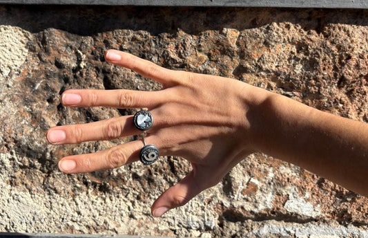 E Harfi Yüzük Seti - Deliadore Modüler Takı