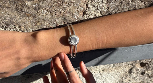 DualLine Gümüş Bilezik - Deliadore Modüler Takı