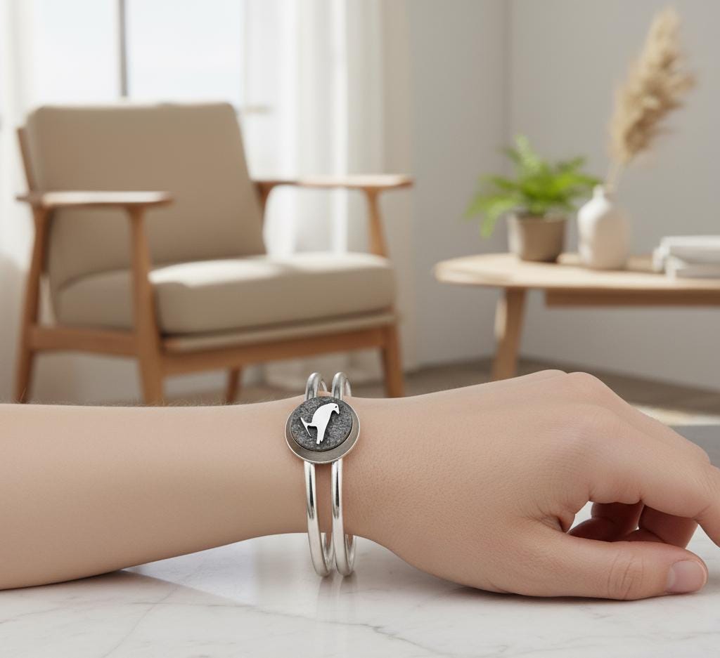 DualLine Gümüş Bilezik - Deliadore Modüler Takı