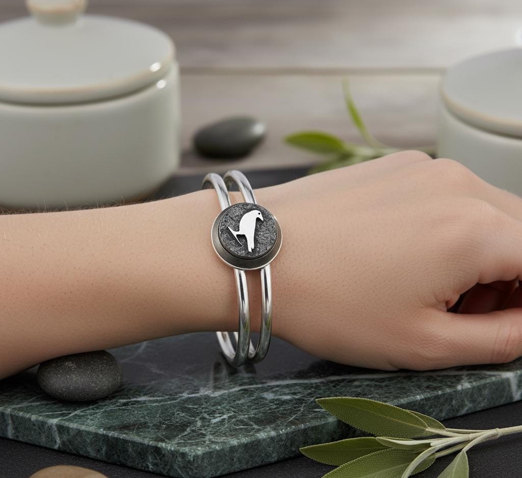 DualLine Gümüş Bilezik - Deliadore Modüler Takı