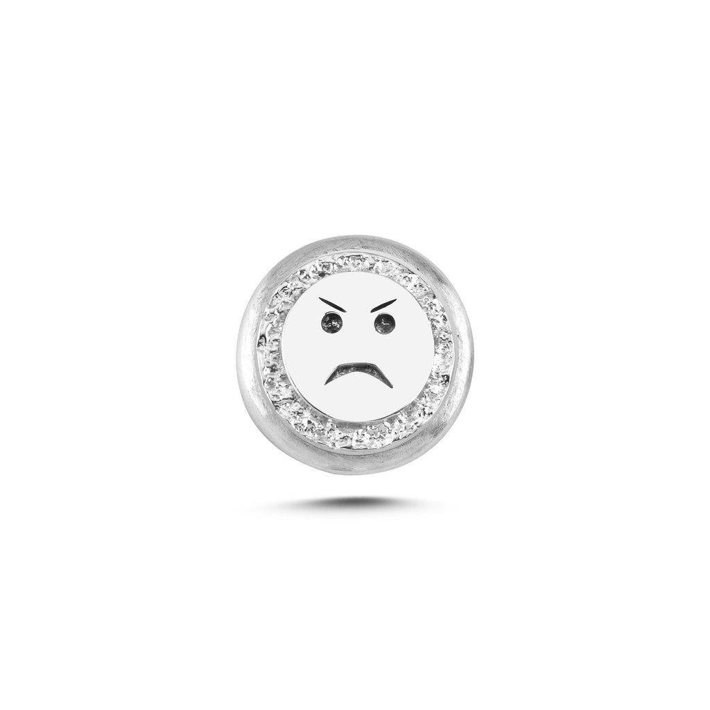 Kızgın Yüz Sembolü Manyetik Charm - Light Silver