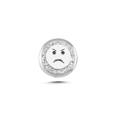 Kızgın Yüz Sembolü Manyetik Charm - Light Silver