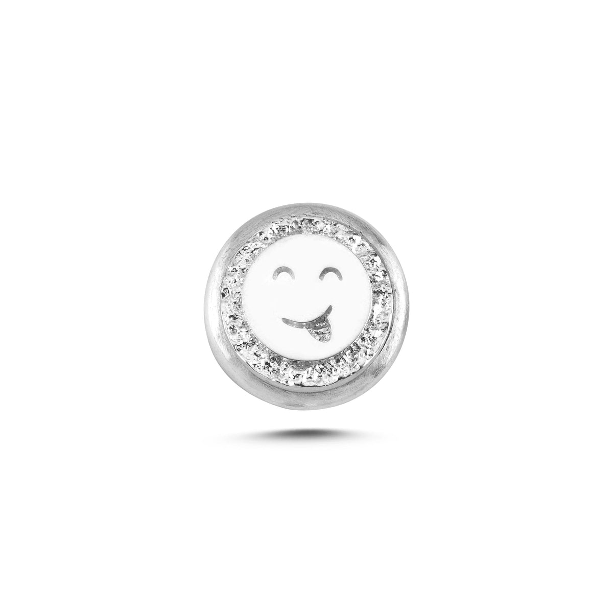 Gülen Yüz Sembolü Manyetik Charm - Light Silver