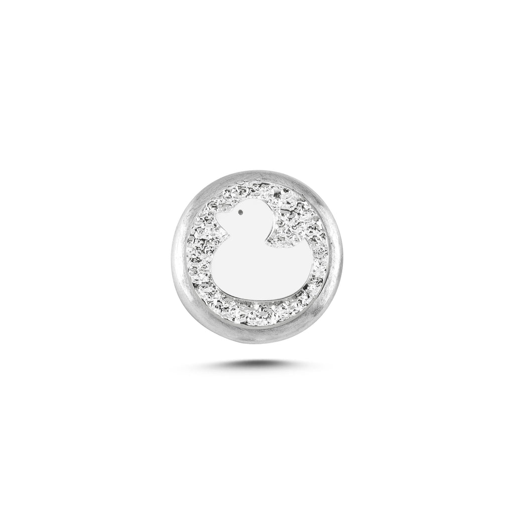 Ördek Sembolü Manyetik Charm - Light Silver