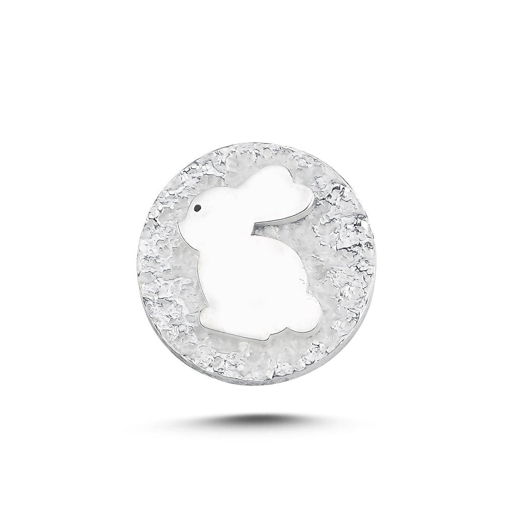 Tavşan Sembolü Manyetik Charm - Light Silver