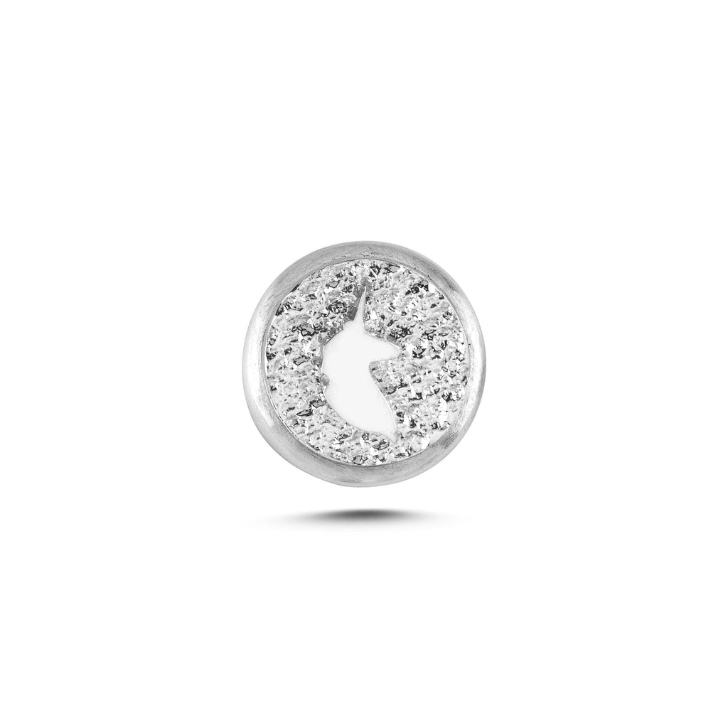 Tek Boynuzlu At Sembolü Manyetik Charm - Light Silver
