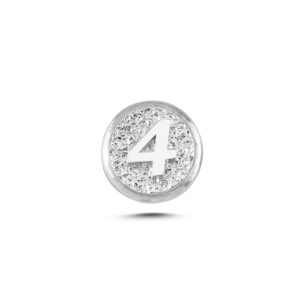 4 Rakamı Manyetik Charm - Light Silver