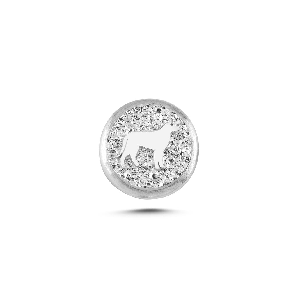 Köpek Sembolü 2 Manyetik Charm - Light Silver