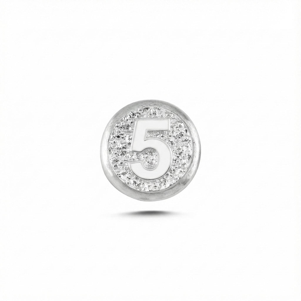 5 Rakamı Manyetik Charm - Light Silver