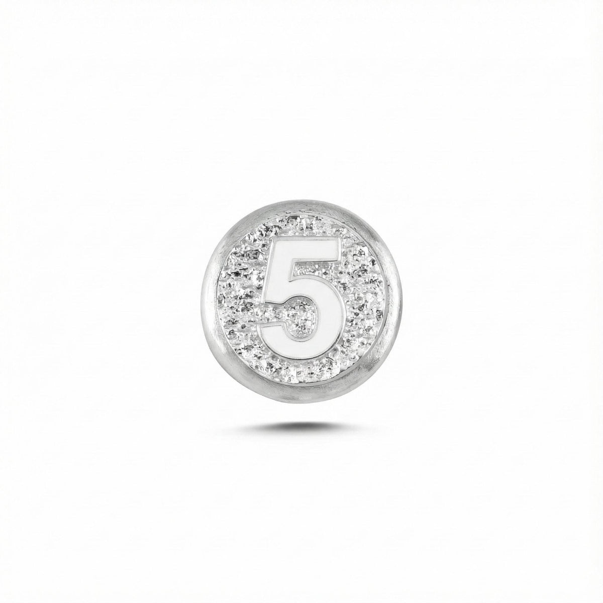 5 Rakamı Manyetik Charm - Light Silver