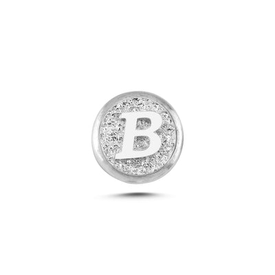 B Letter Magnetic Charm - Light Silver