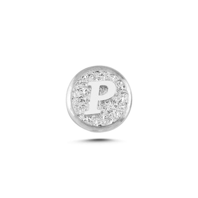 P Letter Magnetic Charm - Light Silver
