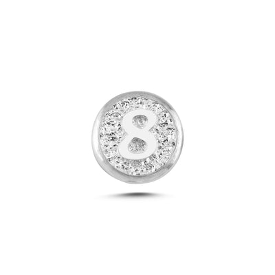 8 Rakamı Manyetik Charm - Light Silver