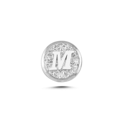 M Letter Magnetic Charm - Light Silver