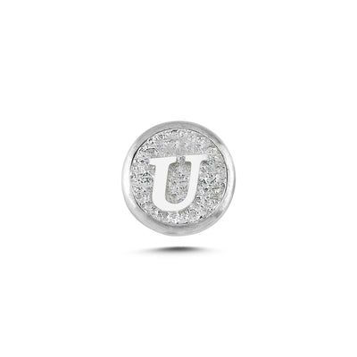U Letter Magnetic Charm - Light Silver