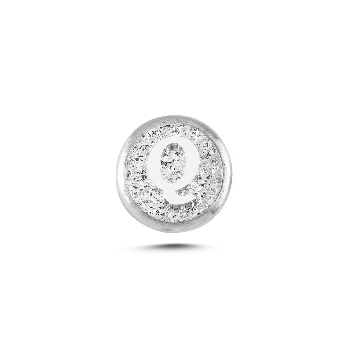 Q Harfi Manyetik Charm - Light Silver