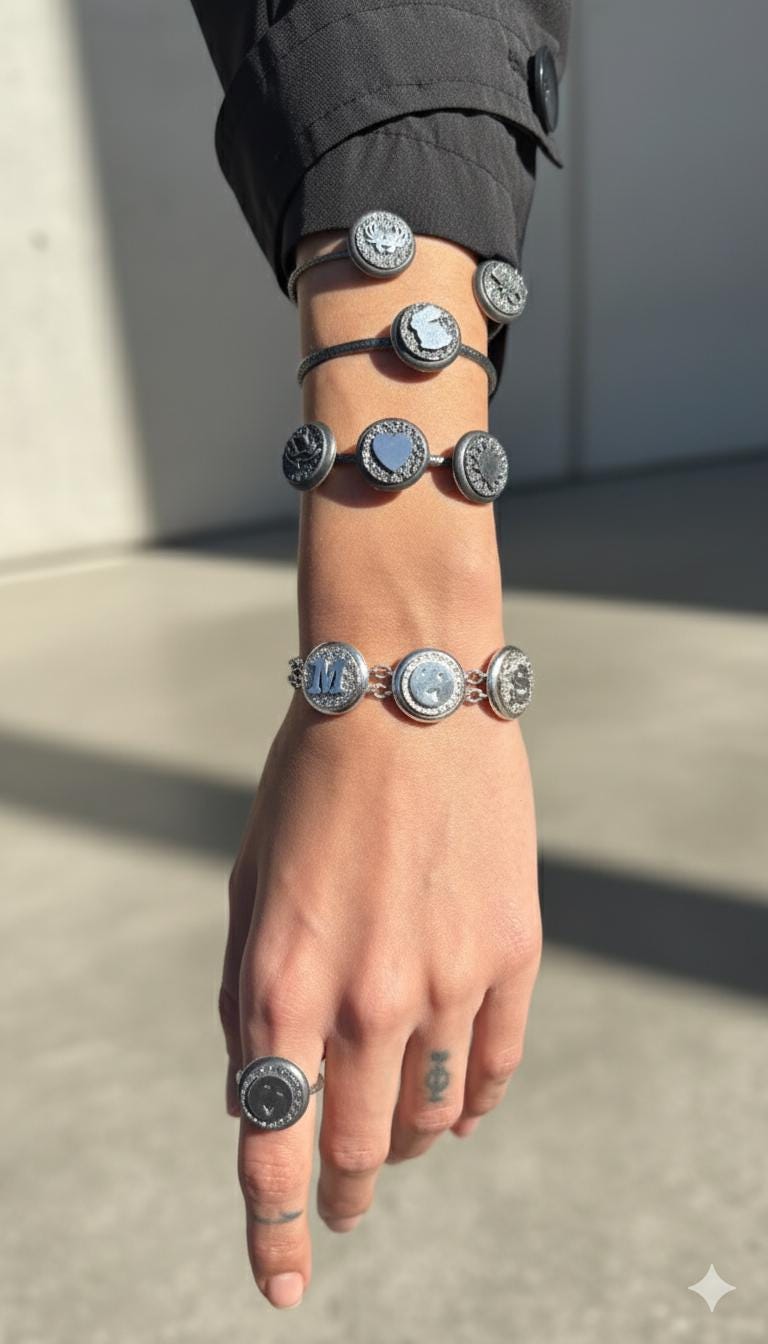 3'lü Modüler Harf Bilezik Seti - Deliadore Modüler Takı