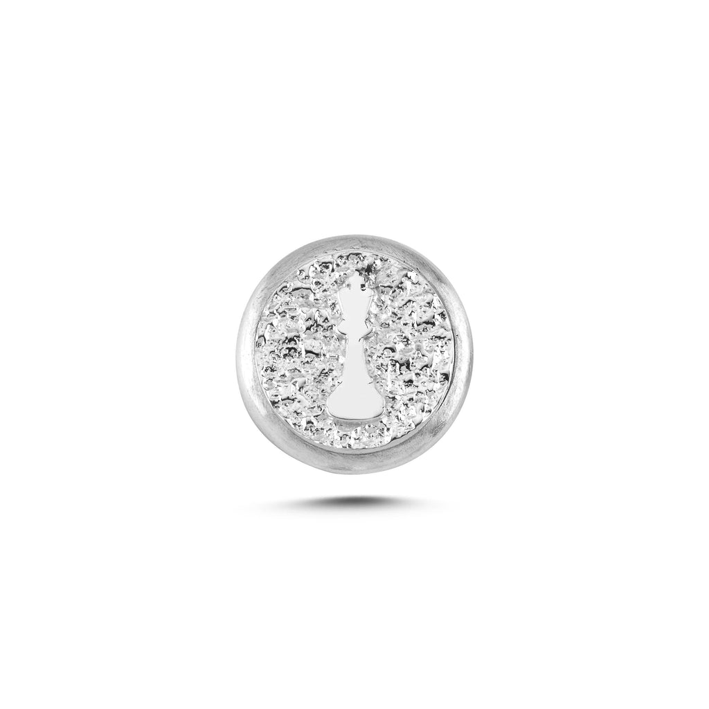 Satranç Şahı Sembolü Manyetik Charm - Light Silver
