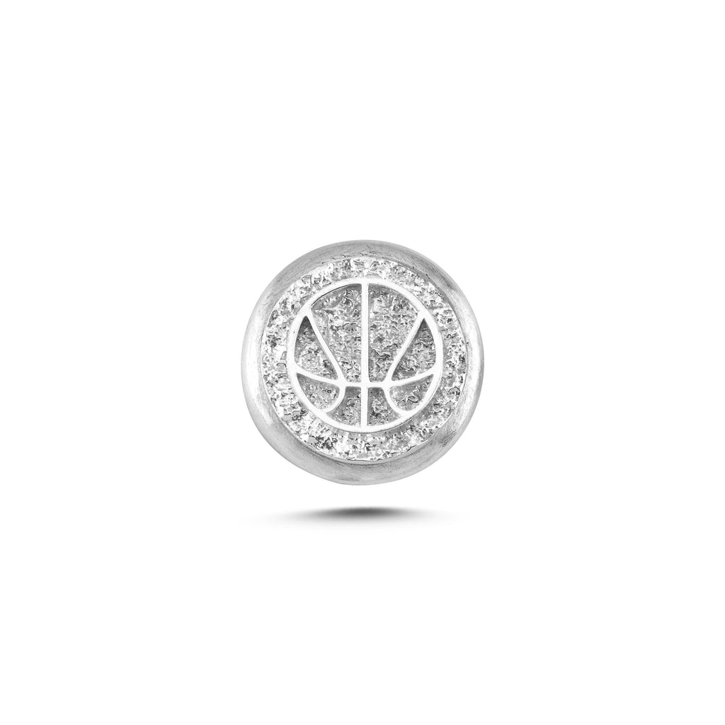 Basketbol Sembolü Manyetik Charm - Light Silver