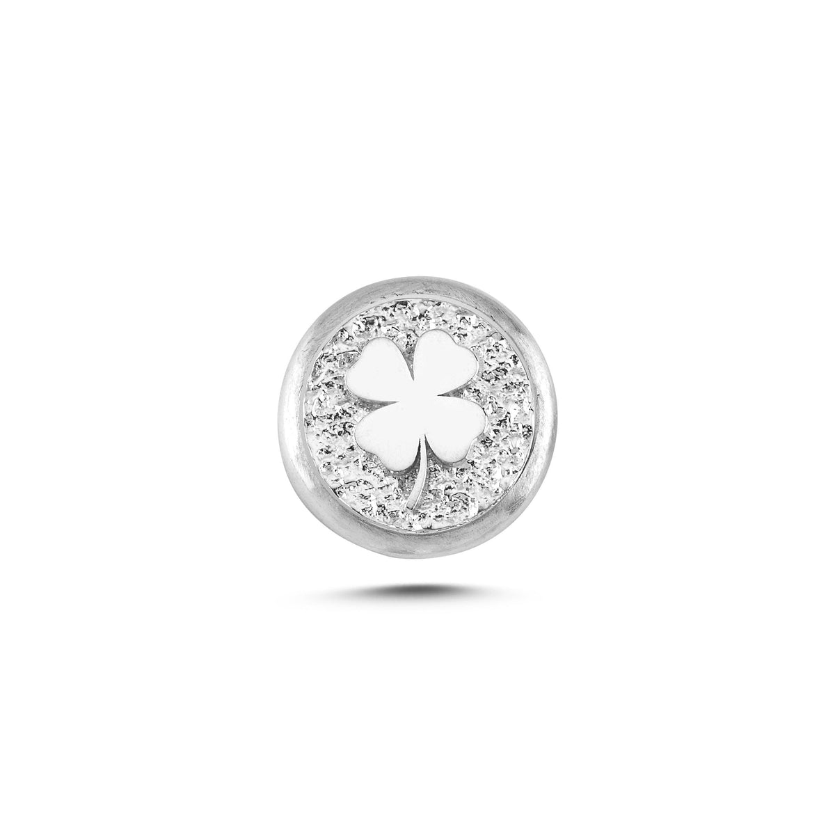 Dört Yapraklı Yonca Sembolü Manyetik Charm - Light Silver