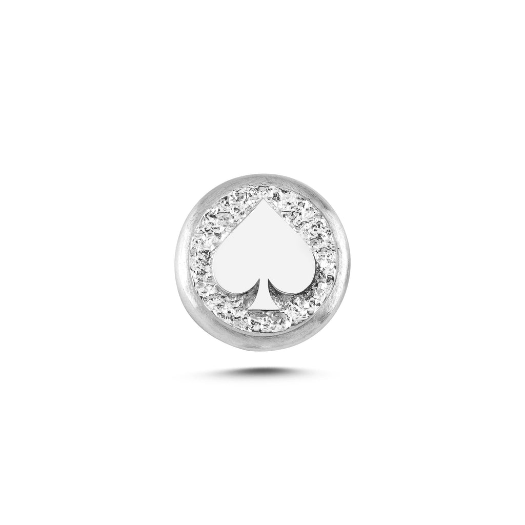 Maça Sembolü Manyetik Charm - Light Silver