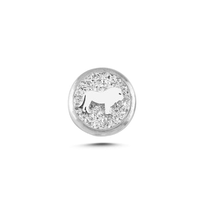 Aslan Sembolü 1 Manyetik Charm - Light Silver