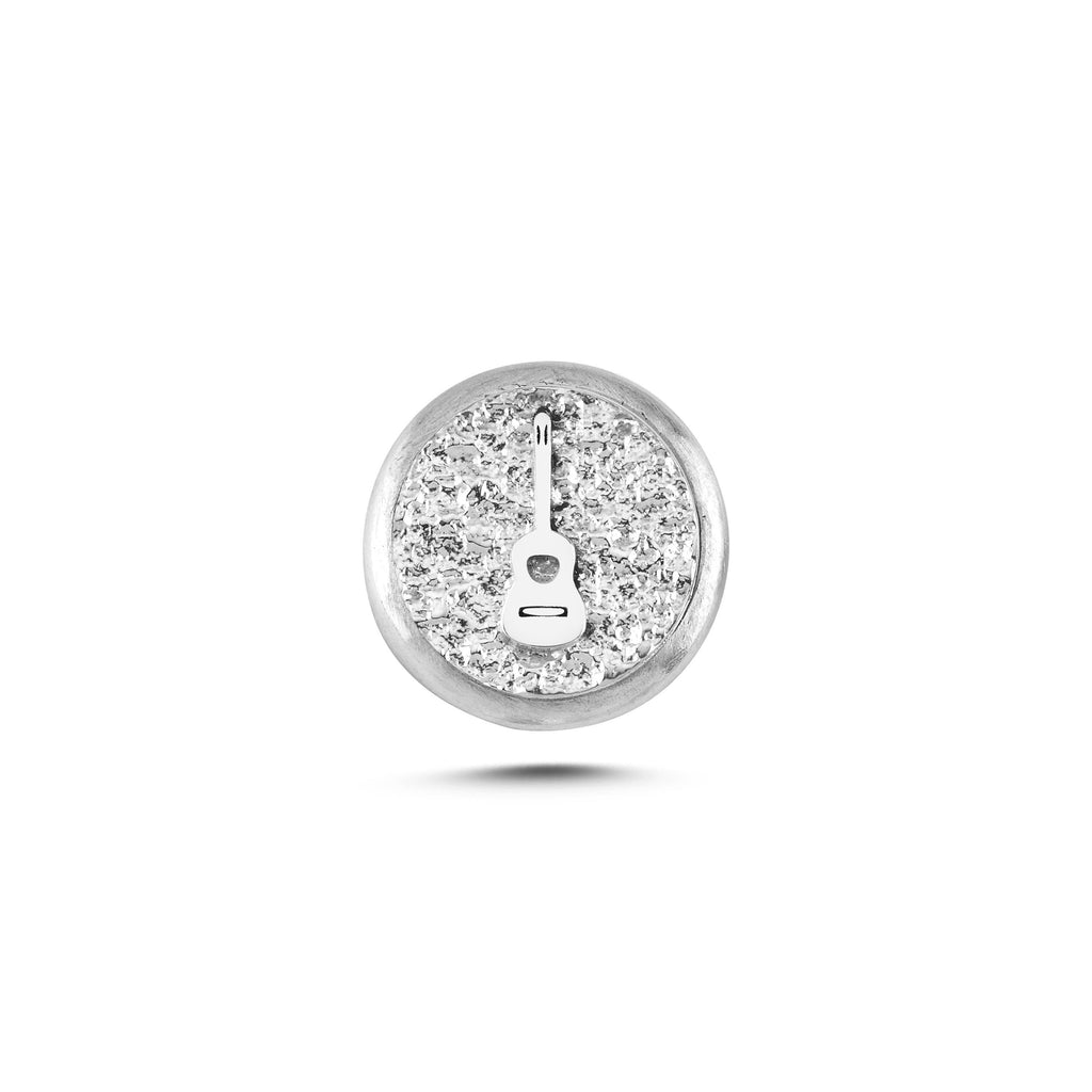 Gitar Sembolü Natural Manyetik Charm - Light Silver