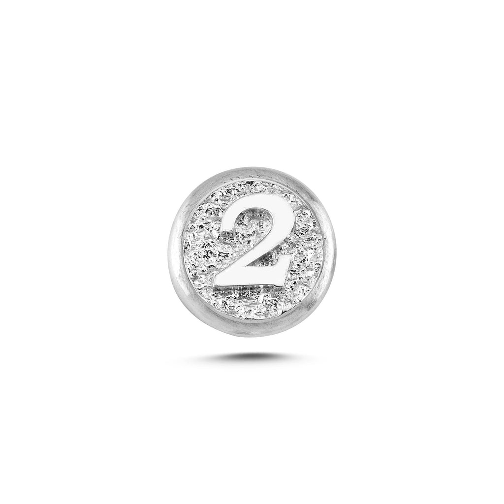 2 Rakamı Manyetik Charm - Light Silver