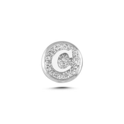 C Letter Magnetic Charm - Light Silver
