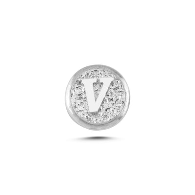 V Letter Magnetic Charm - Light Silver