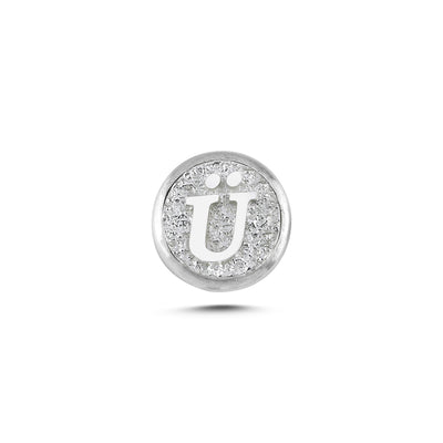 Ü Letter Magnetic Charm - Light Silver