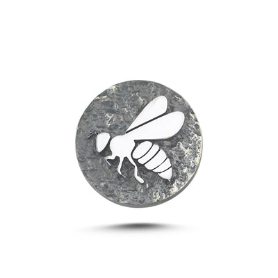 Arı Sembolü Manyetik Charm - Dark Silver